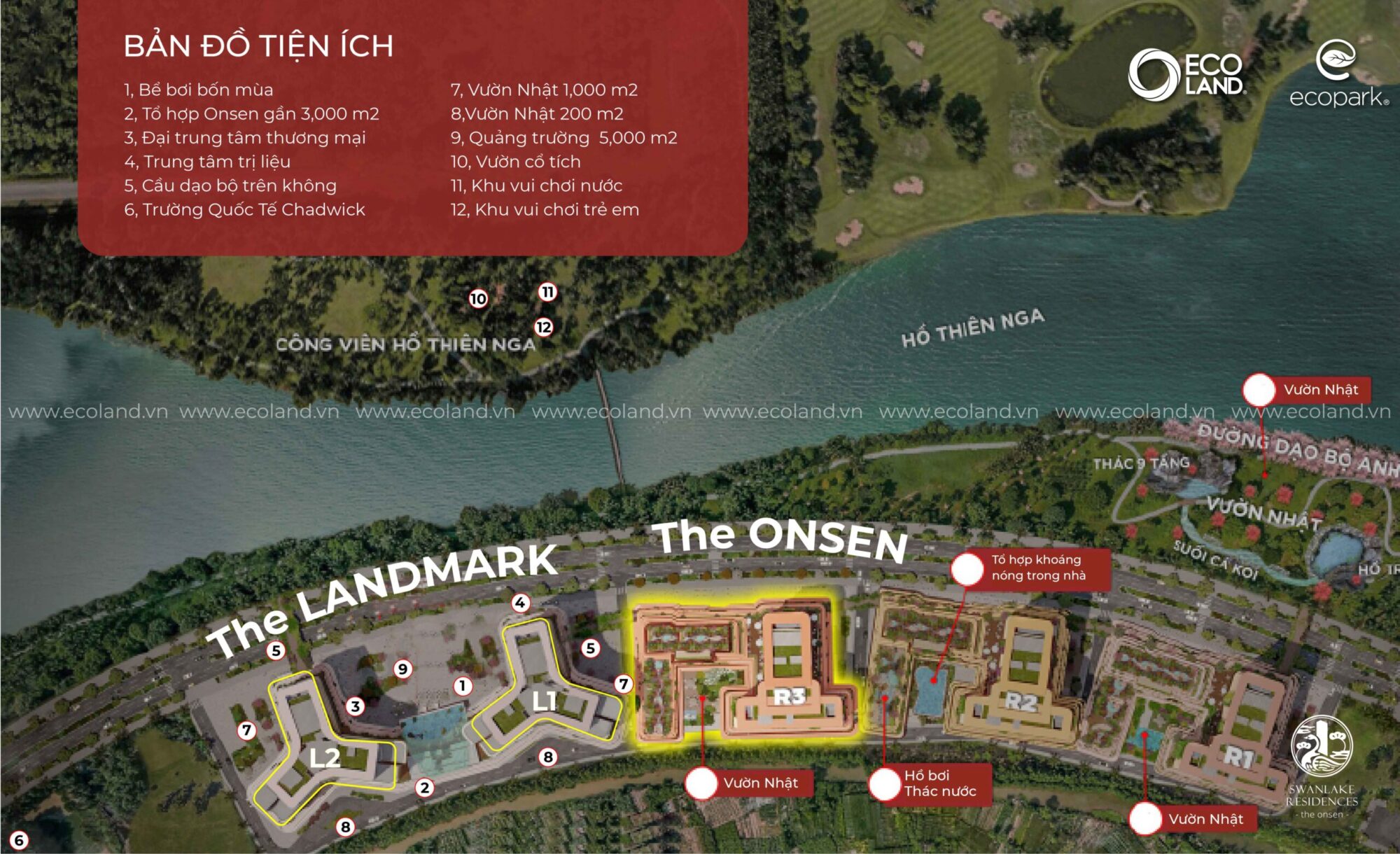bản đồ The Onsen - The Landmark
